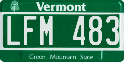 VT license plate LFM483