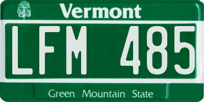 VT license plate LFM485