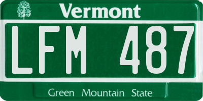 VT license plate LFM487