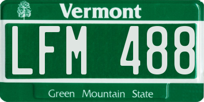 VT license plate LFM488