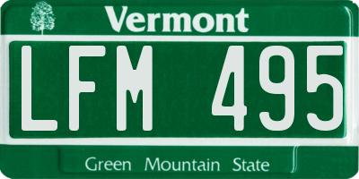 VT license plate LFM495