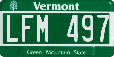 VT license plate LFM497