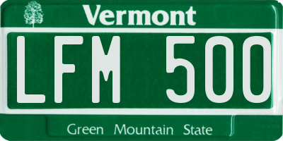 VT license plate LFM500