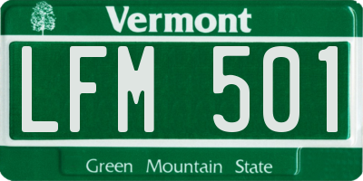 VT license plate LFM501