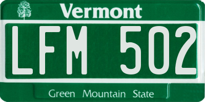 VT license plate LFM502