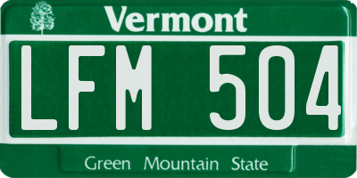 VT license plate LFM504
