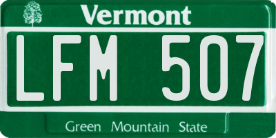 VT license plate LFM507