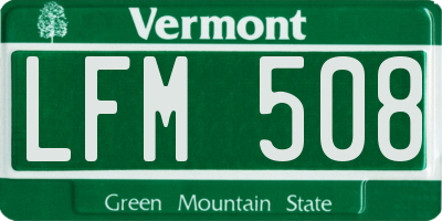 VT license plate LFM508