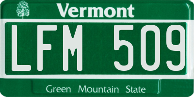 VT license plate LFM509