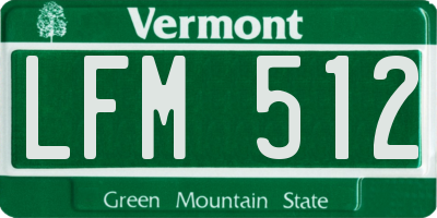 VT license plate LFM512