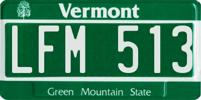 VT license plate LFM513