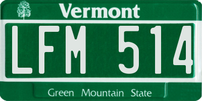 VT license plate LFM514