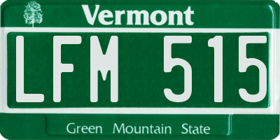 VT license plate LFM515