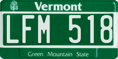 VT license plate LFM518
