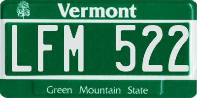 VT license plate LFM522