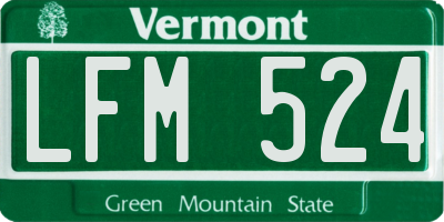 VT license plate LFM524