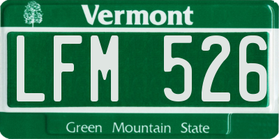 VT license plate LFM526