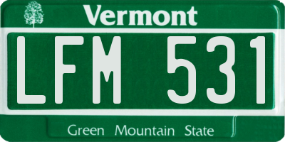 VT license plate LFM531