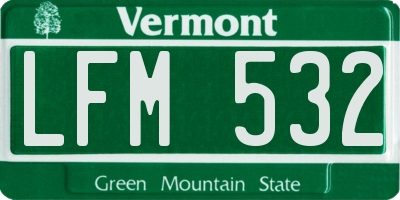 VT license plate LFM532