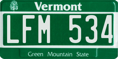 VT license plate LFM534