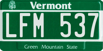 VT license plate LFM537