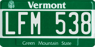 VT license plate LFM538