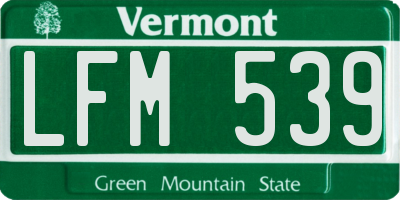VT license plate LFM539