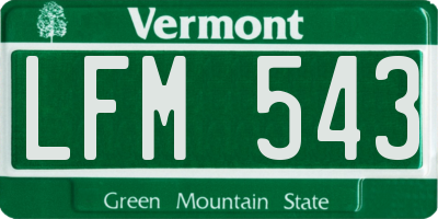 VT license plate LFM543
