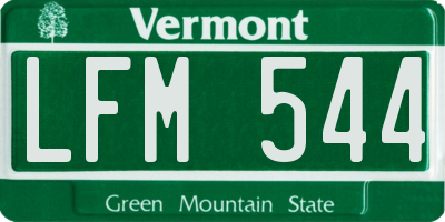 VT license plate LFM544