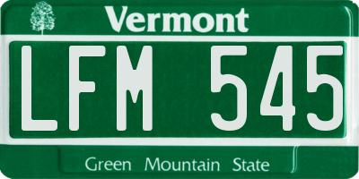 VT license plate LFM545