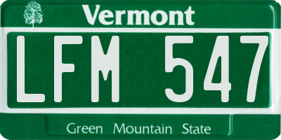 VT license plate LFM547