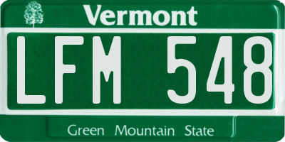 VT license plate LFM548