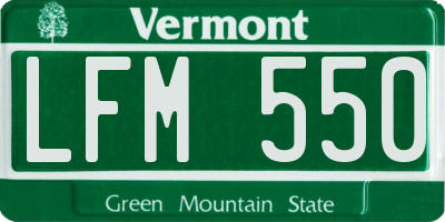 VT license plate LFM550