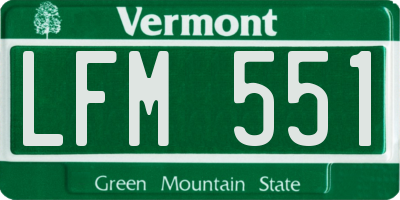 VT license plate LFM551