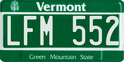 VT license plate LFM552