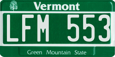 VT license plate LFM553