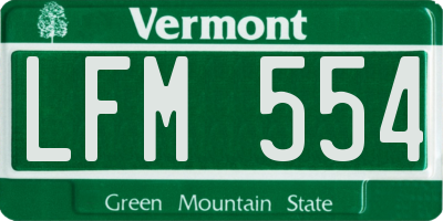 VT license plate LFM554