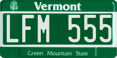 VT license plate LFM555
