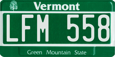 VT license plate LFM558