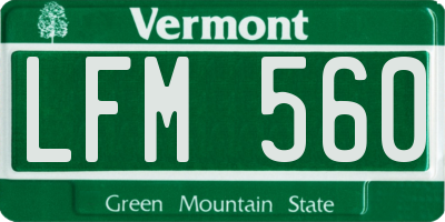 VT license plate LFM560