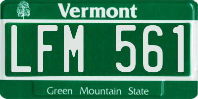 VT license plate LFM561