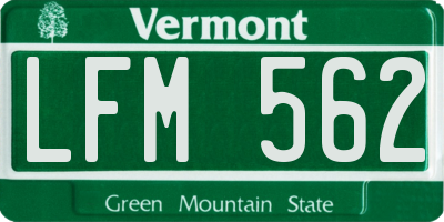 VT license plate LFM562