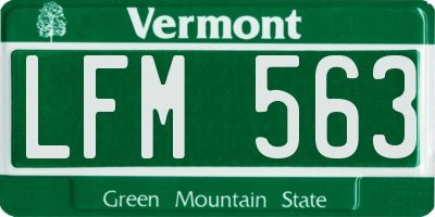 VT license plate LFM563