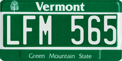 VT license plate LFM565