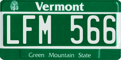 VT license plate LFM566