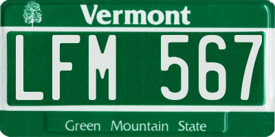 VT license plate LFM567