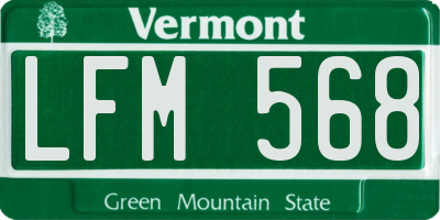VT license plate LFM568