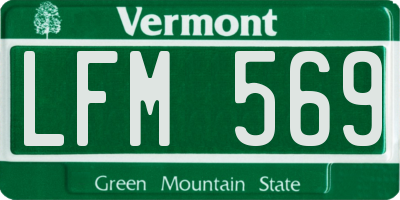 VT license plate LFM569