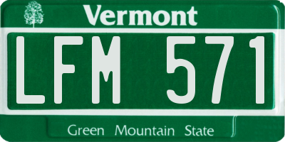 VT license plate LFM571