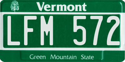 VT license plate LFM572